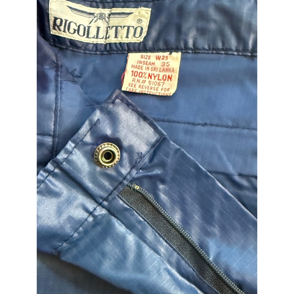 RIGOLLETTO Blue Nylon Cargo Pants Zipper Pockets Lightweight 29x35 (Act 28x34.5) - Picture 5 of 14